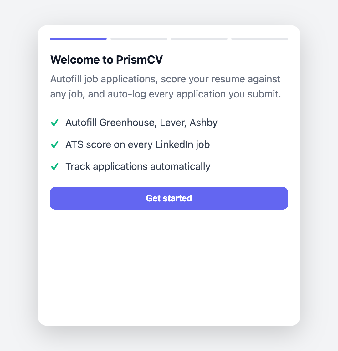 Onboarding welcome screen